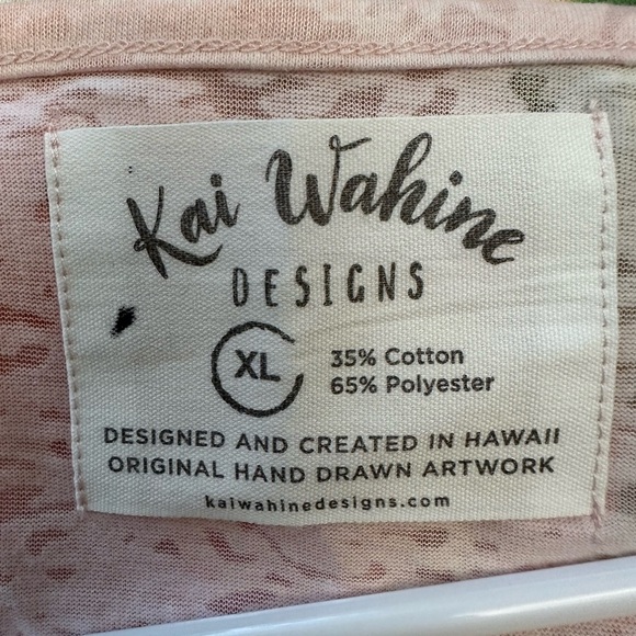Pineapple Kai Wahine Pink White shirt size XL Made in Hawaii - Picture 3 of 3